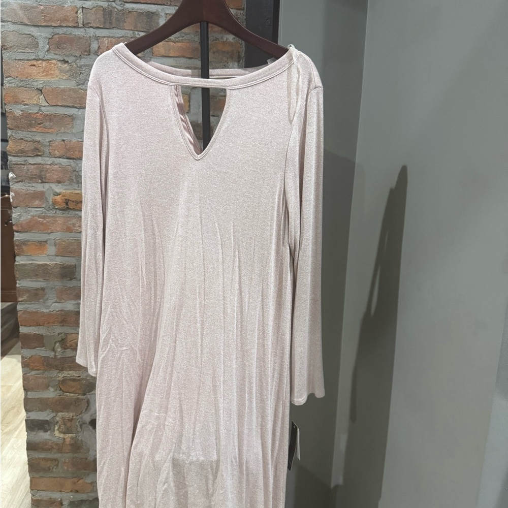 Ing Shimmering Long Sleeve Dress in Soft Pink
